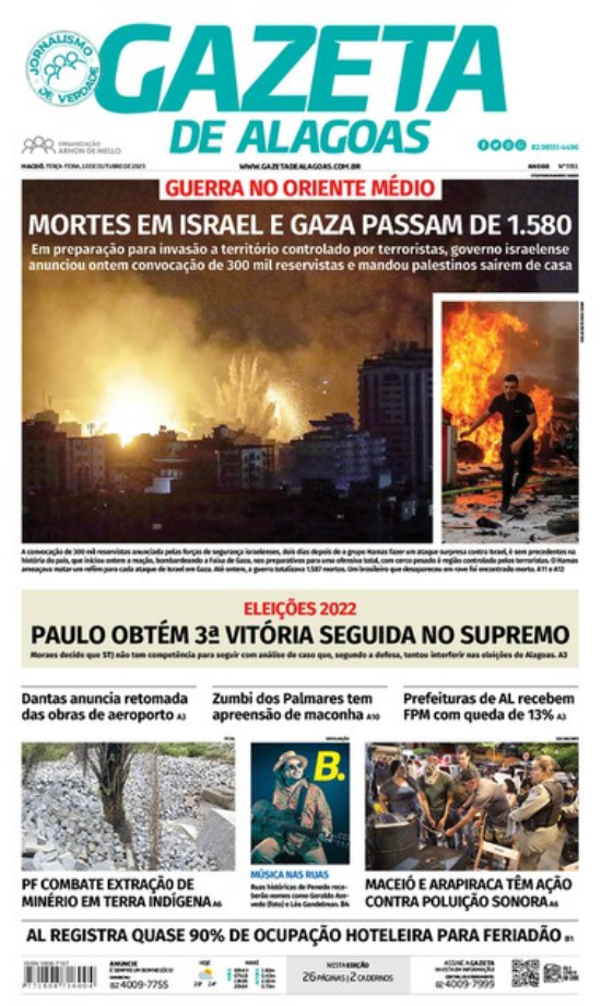 Capa do dia Gazeta